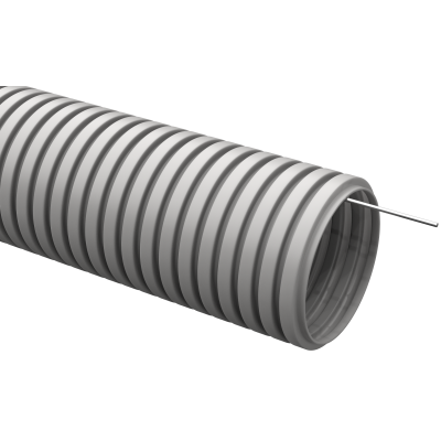 Труба гофрированная ПВХ d 16 с зондом (10 м) серая ИЭК CTG20-16-K11-0101