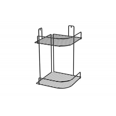 Полка для ванной комнаты двойная Макс черный