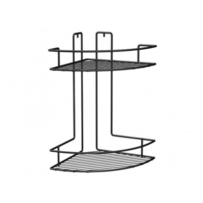Полка для ванной комнаты двойная Гетсби черный