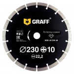 Алмазный диск сегментный по бетону и камню GRAFF 230х10х2.6х22,23мм