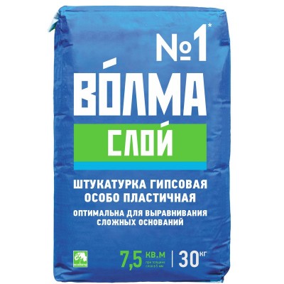 Штукатурка гипсовая универсальная Волма Слой 30 кг (5-60 мм) 