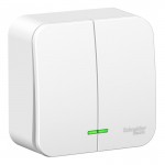 Выключатель с подсветкой двухклавишный Schneider Electric Blanca BLNVA105111  (белый)