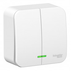 Выключатель с подсветкой двухклавишный Schneider Electric Blanca BLNVA105111  (белый)