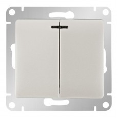 Выключатель двухклавишный Schneider Electric Glossa GSL000153 (с подсветкой, белый)