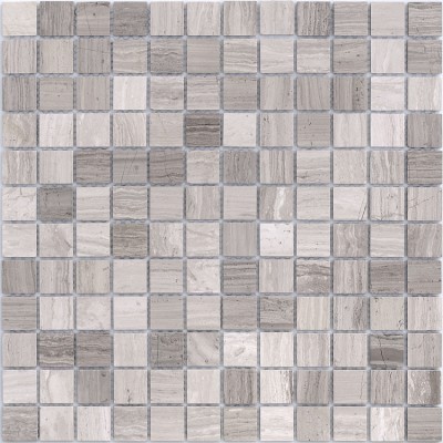 Мозаика из стекла и натурального камня Travertino Silver POL 23x23х4 (298*298)