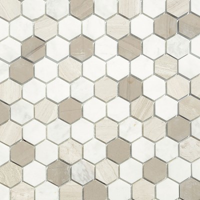 Мозаика из стекла и натурального камня Pietra Mix 3 MAT hex 18x30x6 (295*305)