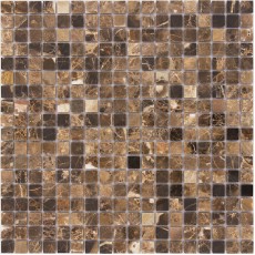 Мозаика из стекла и натурального камня Emperador Dark POL 15x15х4 (305x305)