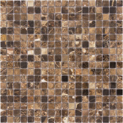 Мозаика из стекла и натурального камня Emperador Dark POL 15x15х4 (305x305)