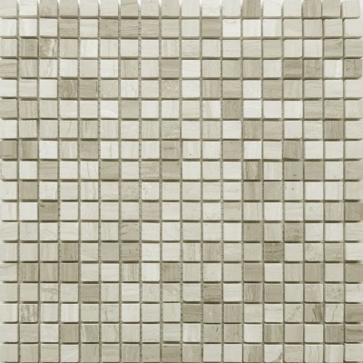 Мозаика из стекла натурального камня Travertino Silver POL 15x15х4 (305*305)