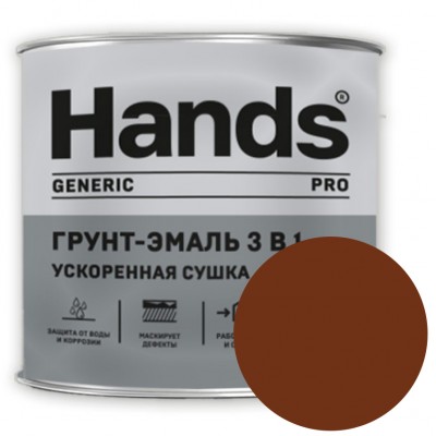 Грунт-эмаль 3в1 Hands Generic PRO красно-коричневый 1.8 кг