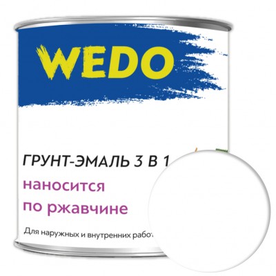 Грунт-эмаль 3в1 Wedo белый 0.8 кг