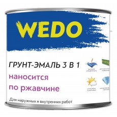 Грунт-эмаль 3в1 Wedo черный 1.8 кг