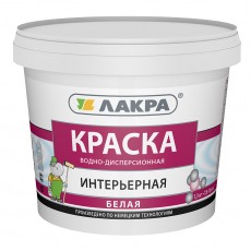 Краска интерьерная белоснежная 1,3 кг "Лакра"