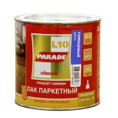 Лак паркетный "PARADE" L-10 алкидно-уретановый глянцевый 0,75 л