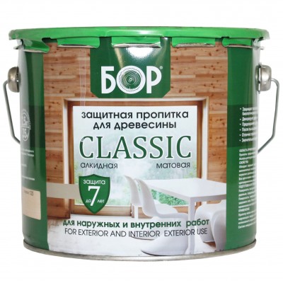 Защитная пропитка для древесины БОР Classic 3л (2,5кг) калужница