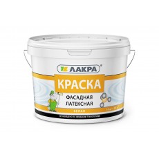 Краска латексная фасадная белоснежная Лакра Белый 14 кг Л-С