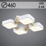 Люстра H0321A02/4 WT+WOOD белый/дерево 4x24W LED d460 h120, GAN21